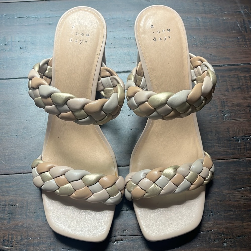 A New Day Braided Open Toe Heels - Picture 2 of 5